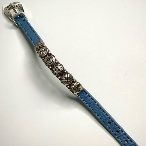 Brighton-Bracelet Bandit Light Blue Leather-Silver-Adjustable 7.5-8in-NWT - Picture 7 of 10